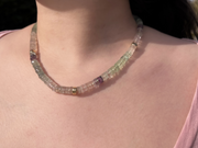 Heishi Fluorite Necklace with Gold Accents