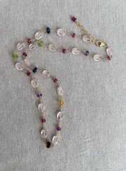 Morganite and Multi Gemstone Necklace