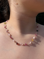 Morganite and Multi Gemstone Necklace