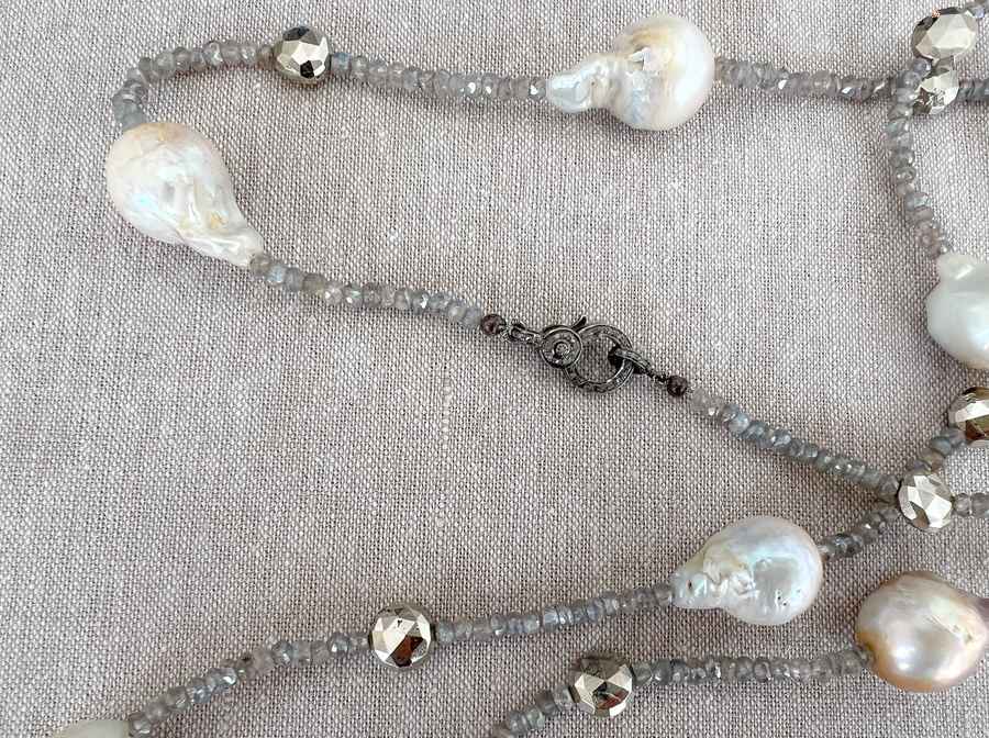 Baroque Pearl and Labradorite Necklace