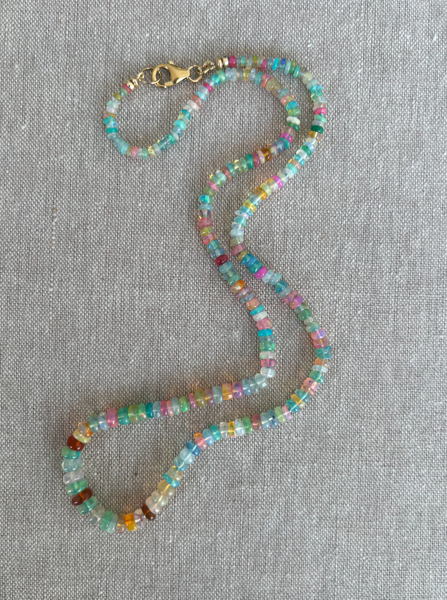 Ethiopian Multi Color Opals Necklace