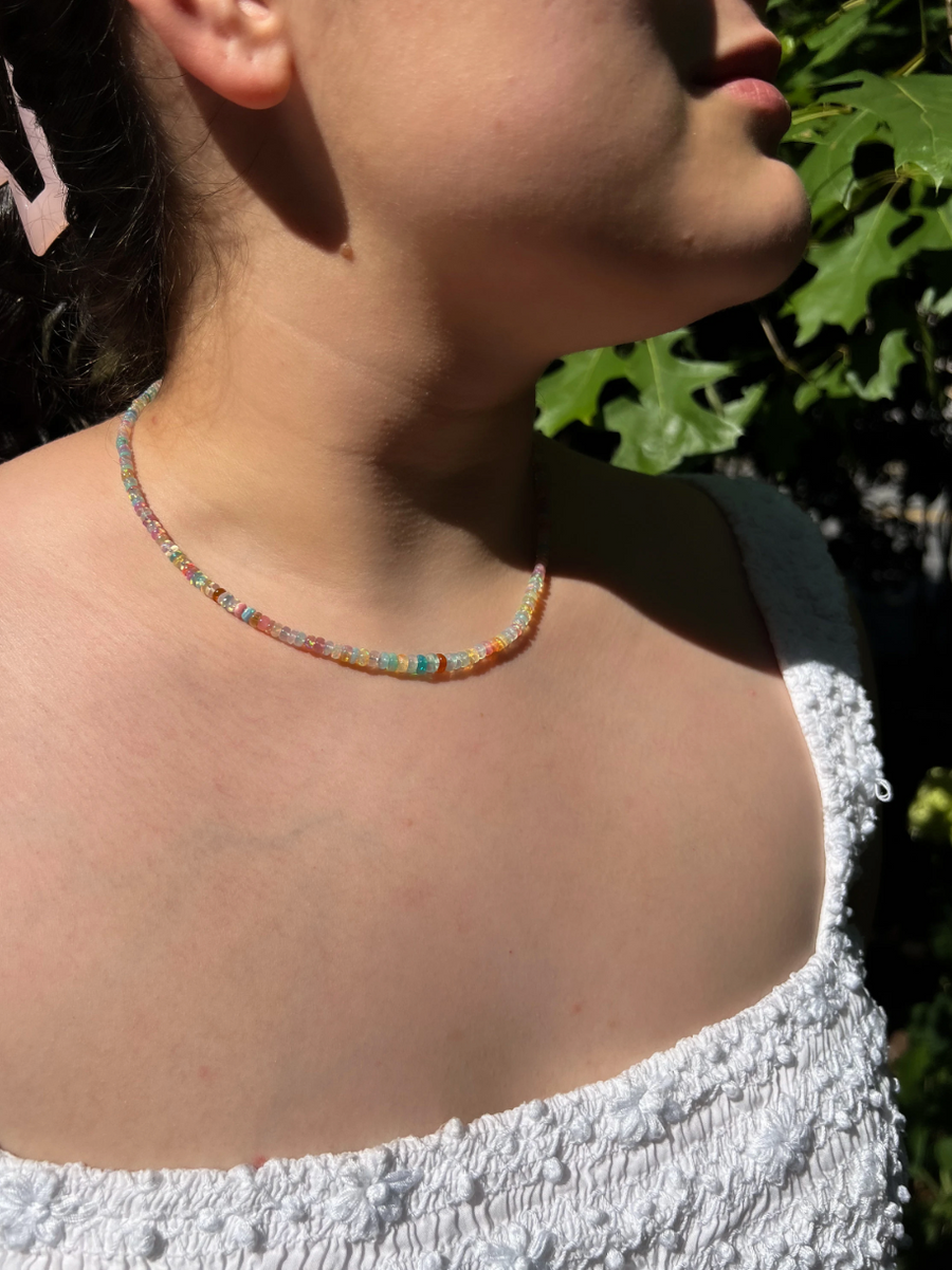 Ethiopian Multi Color Opals Necklace