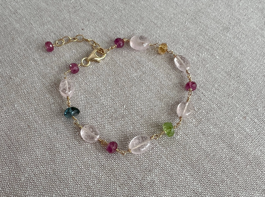 Morganite and Mixed Gemstone Bracelet