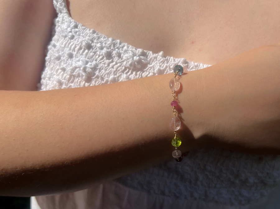 Morganite and Mixed Gemstone Bracelet