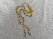 Yellow Sapphire Lariat Necklace