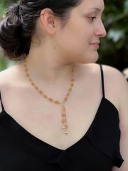 Yellow Sapphire Lariat Necklace