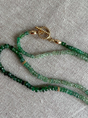 Emerald Ombre Necklace with Gold Accents