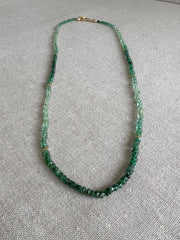 Emerald Ombre Necklace with Gold Accents