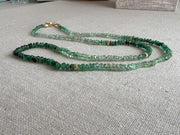 Emerald Ombre Necklace with Gold Accents