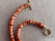 Spiny Oytster Shell Neclace with Italian Red Coral Pendant