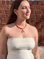 Spiny Oytster Shell Neclace with Italian Red Coral Pendant