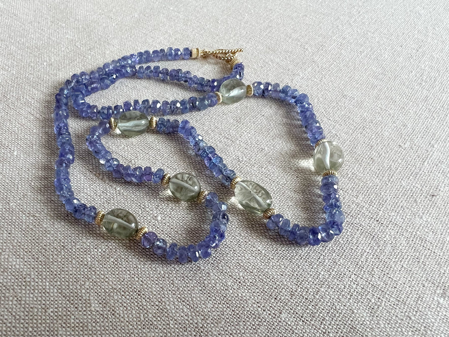 Tanzanite Necklace with Prasolite Accents