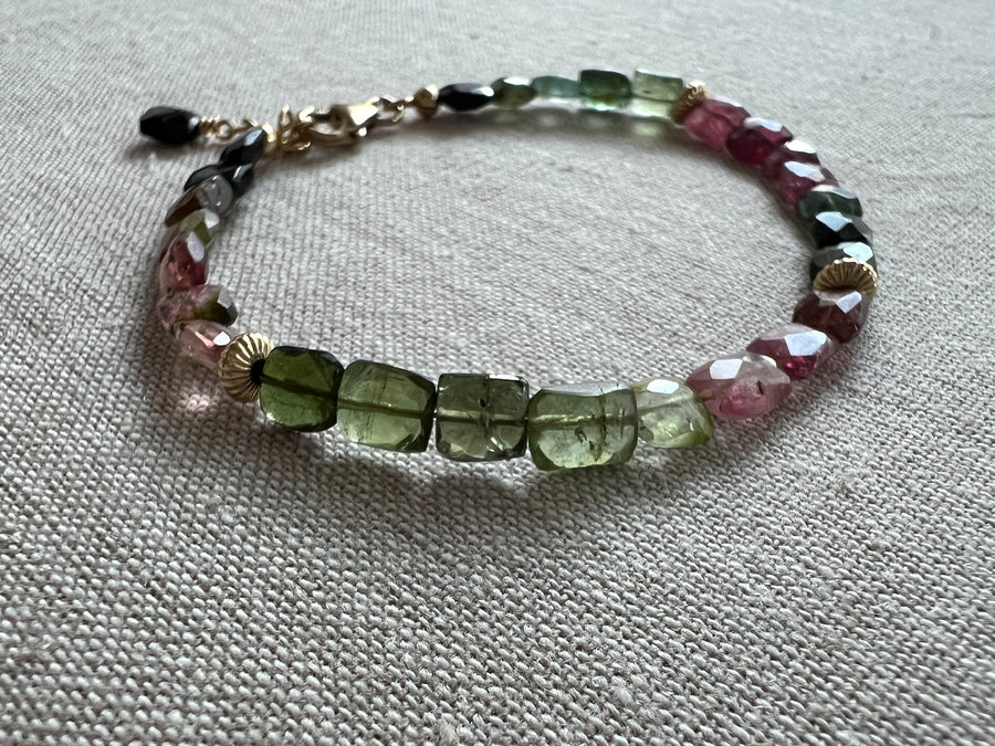Tourmaline Bracelet with Gold Accents