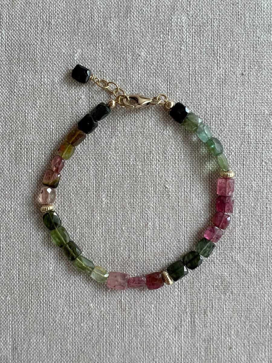 Tourmaline Bracelet with Gold Accents