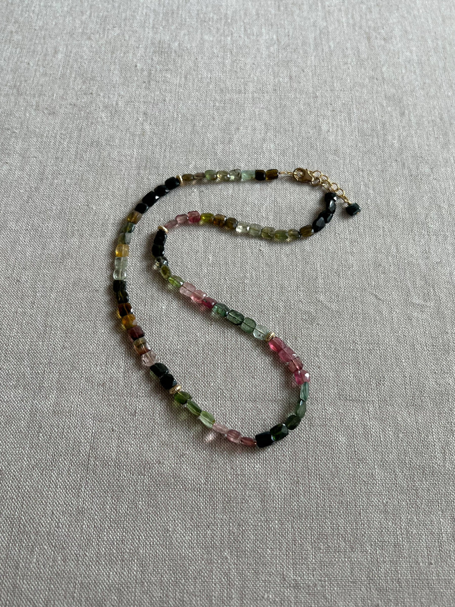 Tourmaline Necklace with Gold Accents