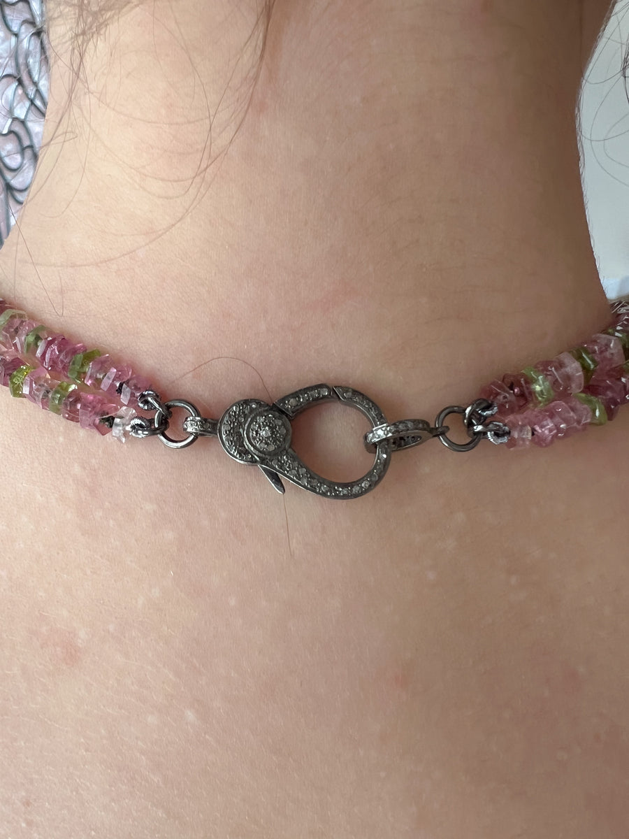 Tourmaline Bolts Double Strand Necklace