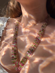 Tourmaline Bolts Double Strand Necklace