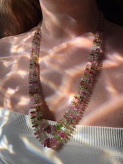 Tourmaline Bolts Double Strand Necklace