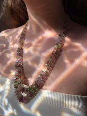 Tourmaline Bolts Double Strand Necklace