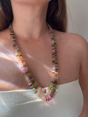 Tourmaline Bolts Double Strand Necklace