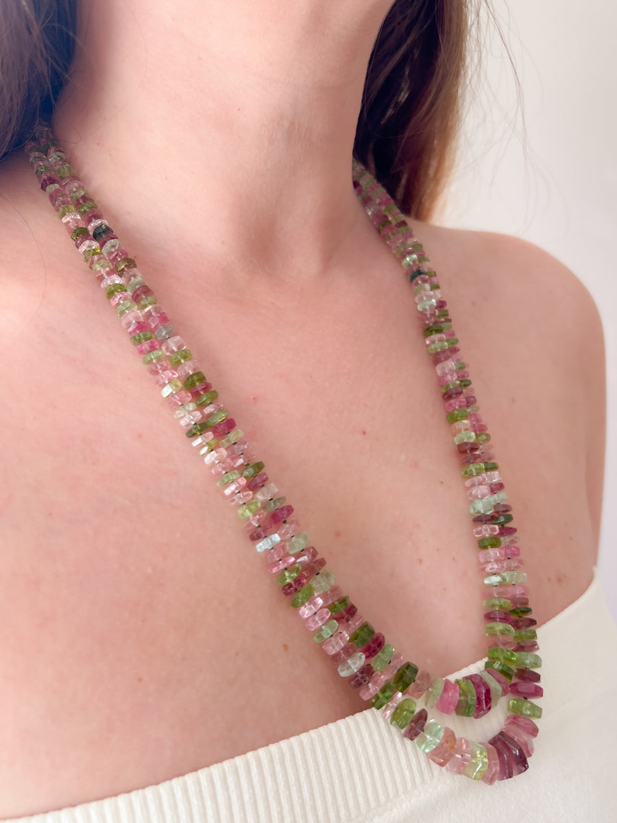 Tourmaline Bolts Double Strand Necklace