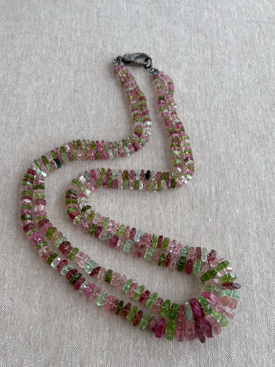 Tourmaline Bolts Double Strand Necklace