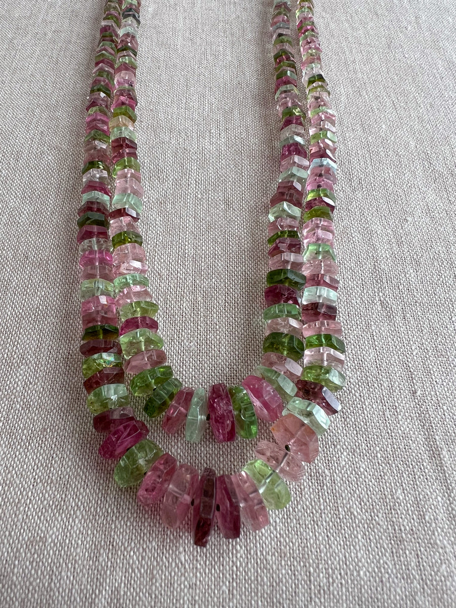 Tourmaline Bolts Double Strand Necklace