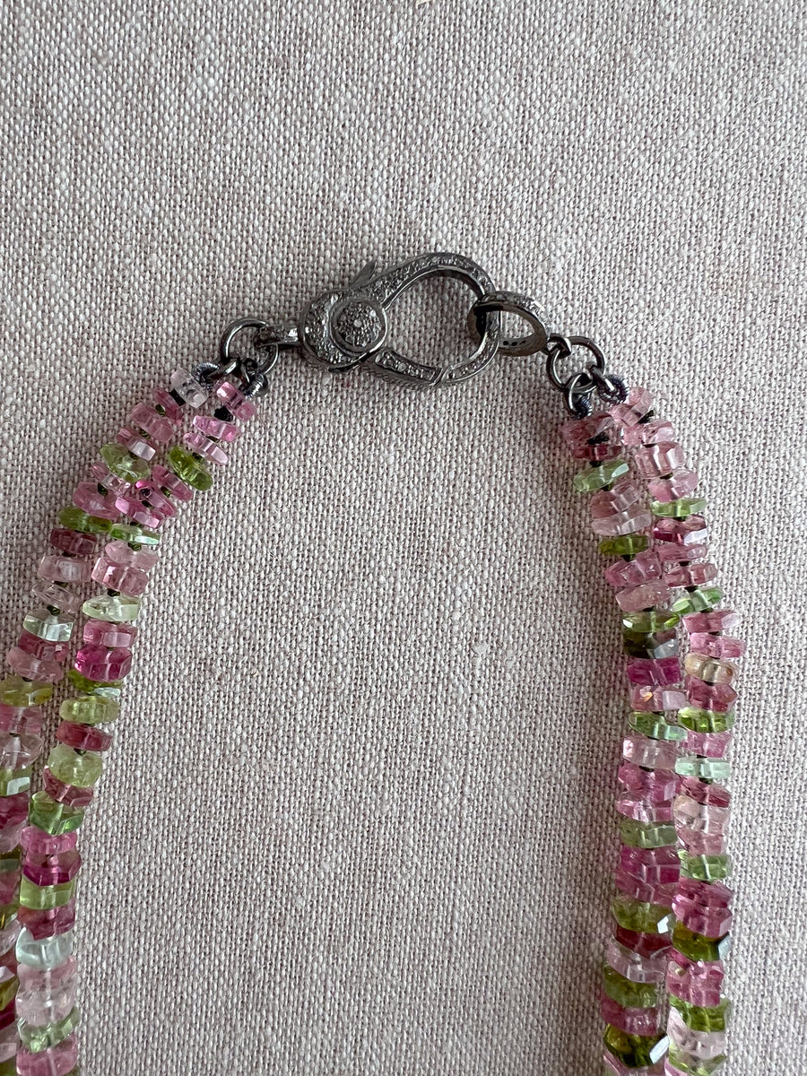 Tourmaline Bolts Double Strand Necklace