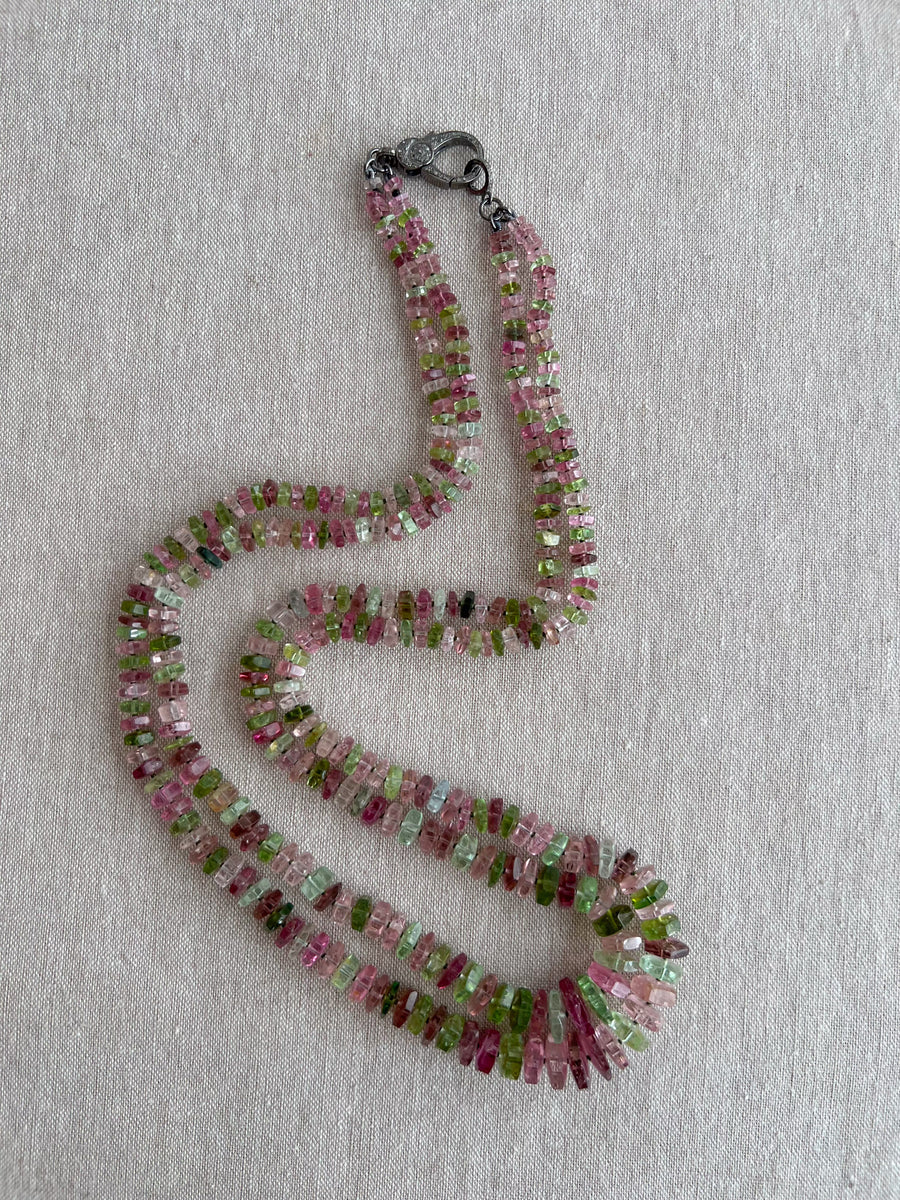 Tourmaline Bolts Double Strand Necklace
