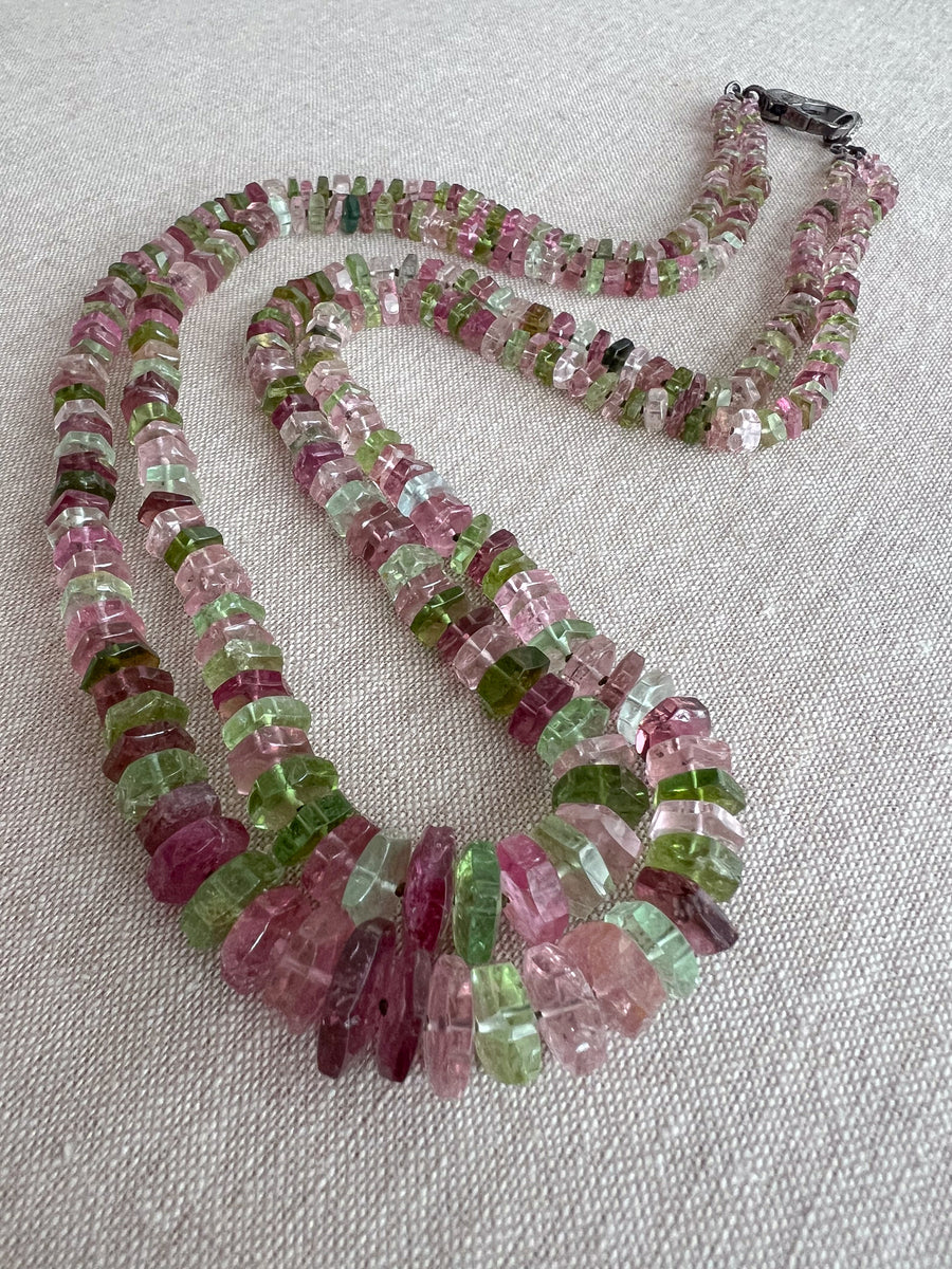 Tourmaline Bolts Double Strand Necklace