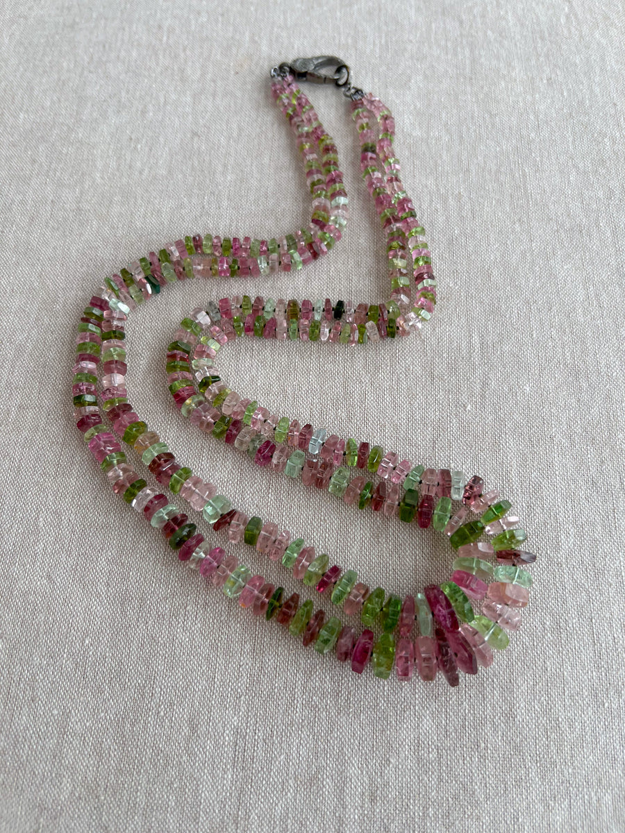 Tourmaline Bolts Double Strand Necklace