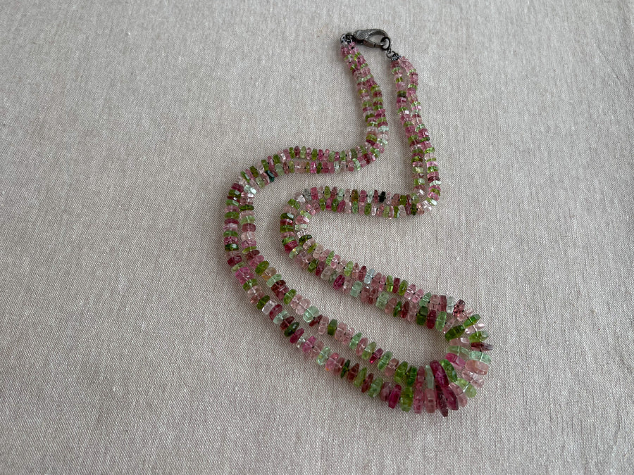 Tourmaline Bolts Double Strand Necklace