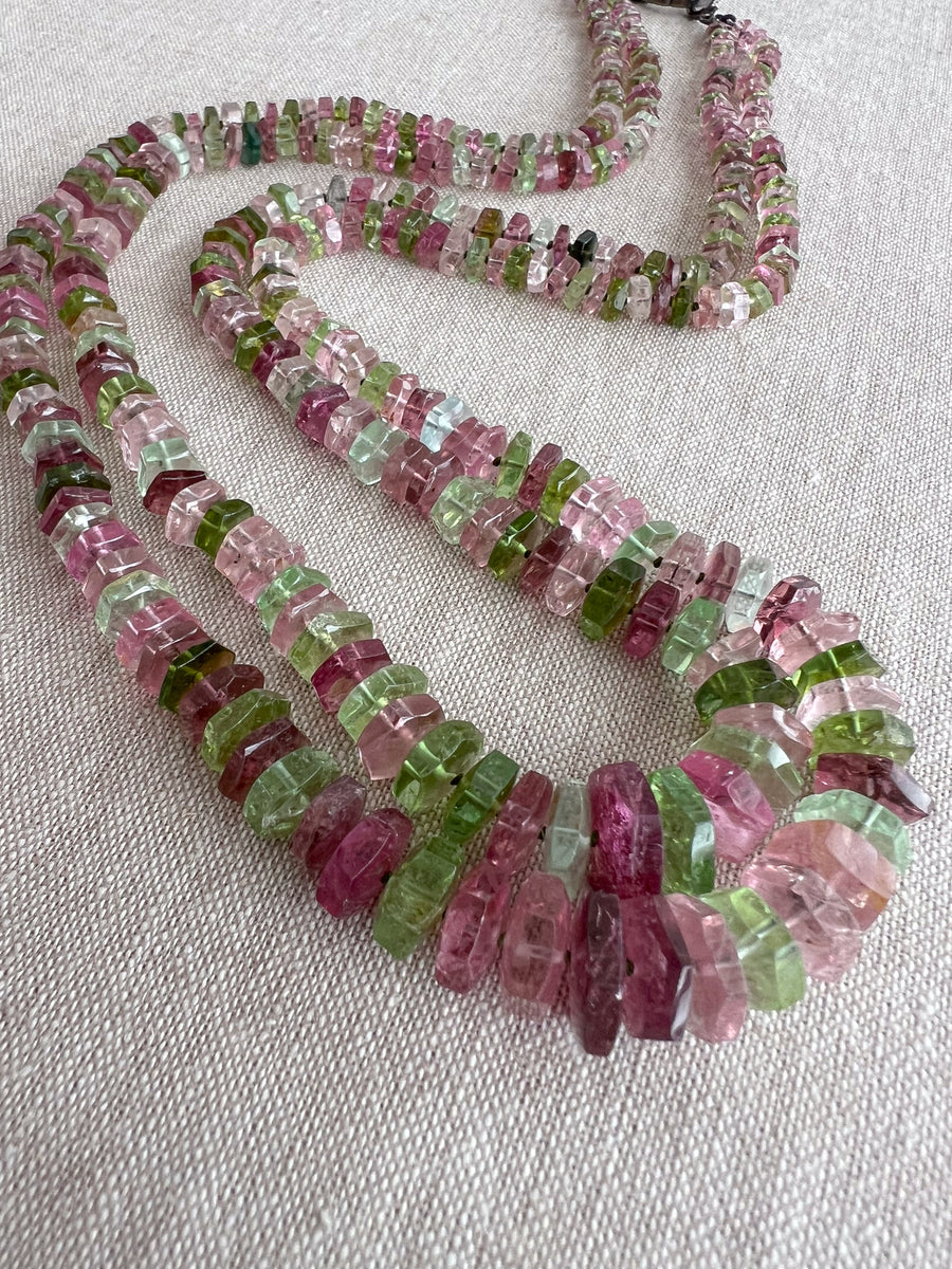 Tourmaline Bolts Double Strand Necklace