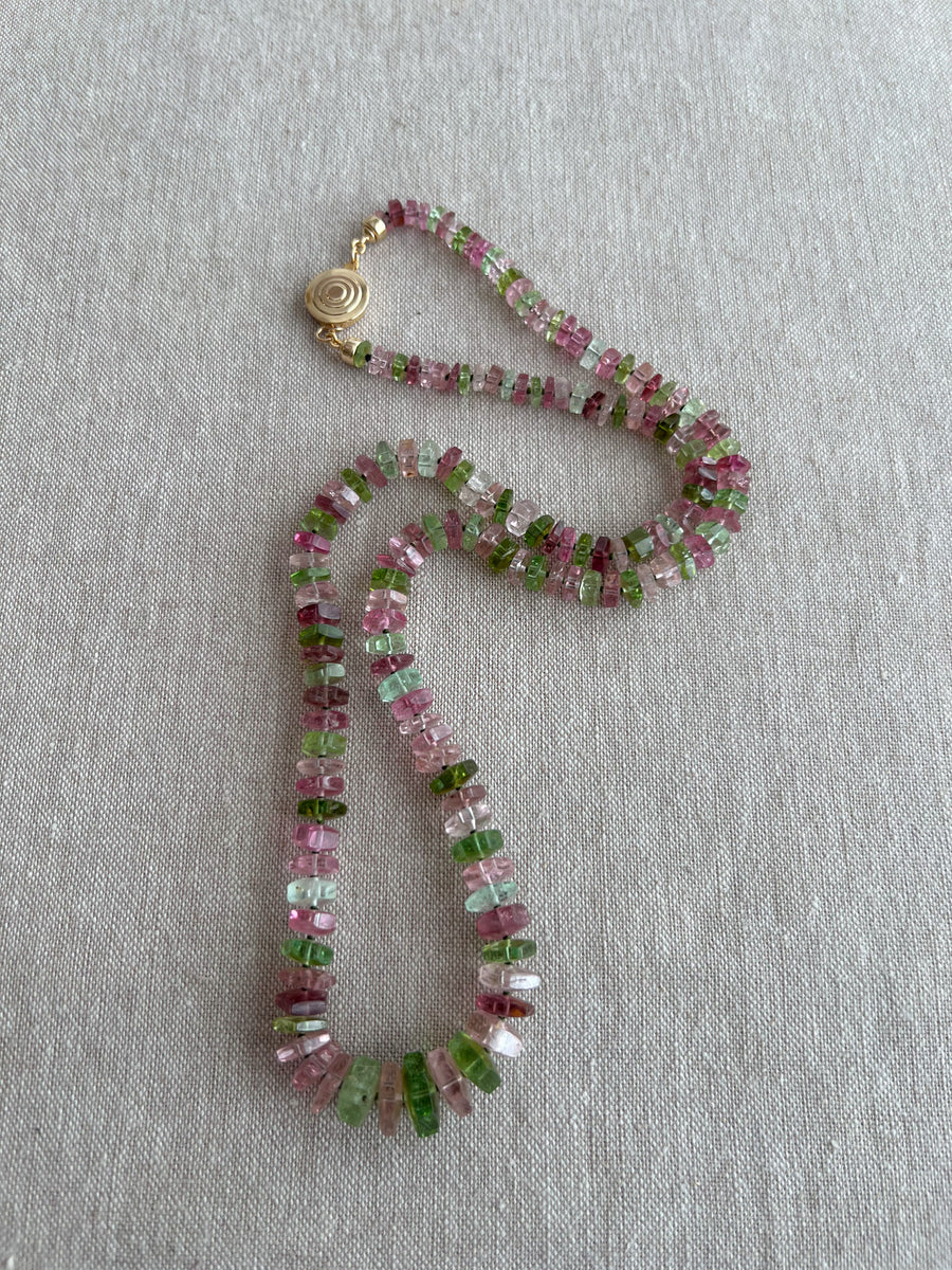 Tourmaline Faceted Bolts Necklace
