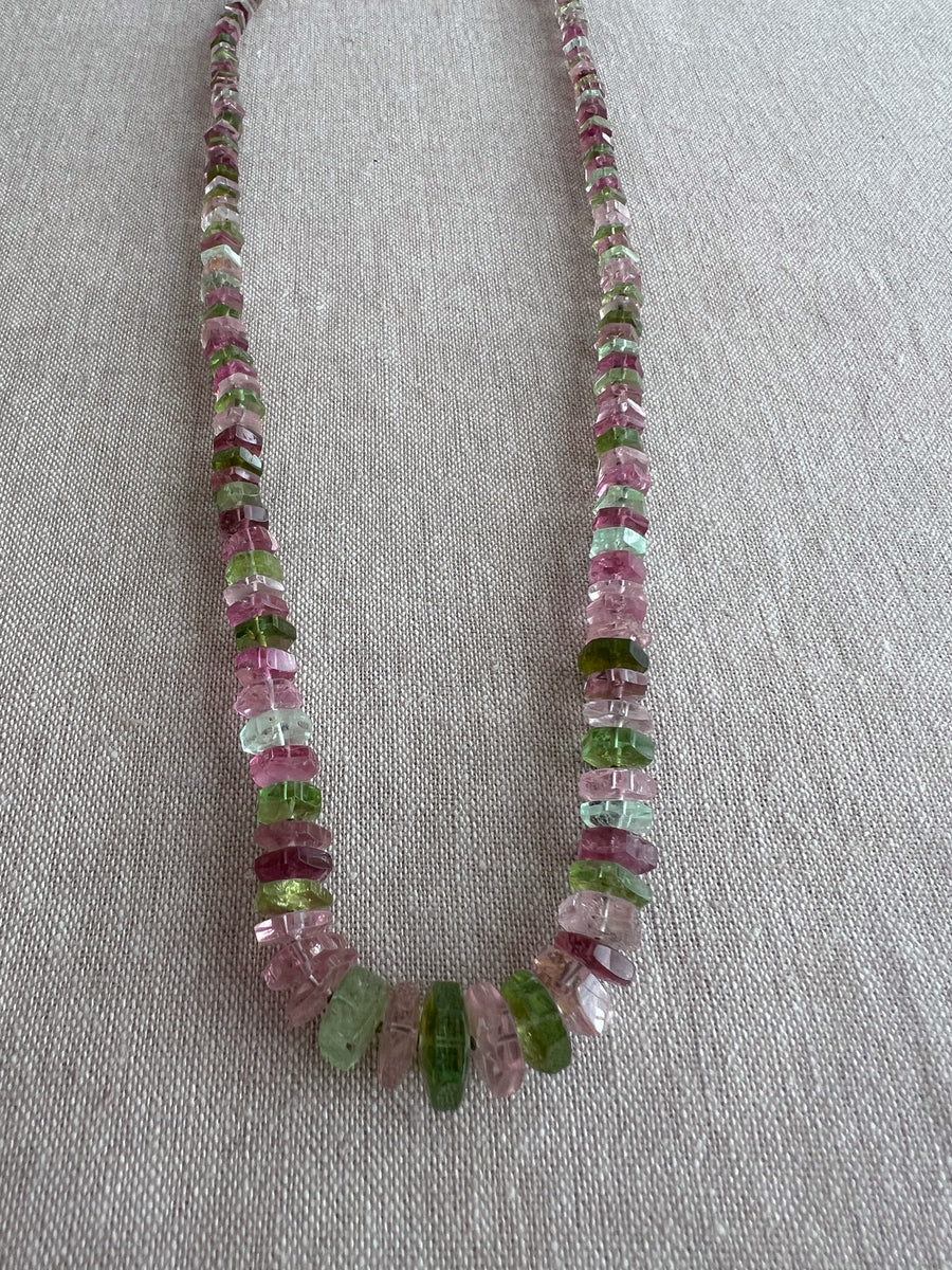 Tourmaline Faceted Bolts Necklace