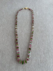 Tourmaline Faceted Bolts Necklace