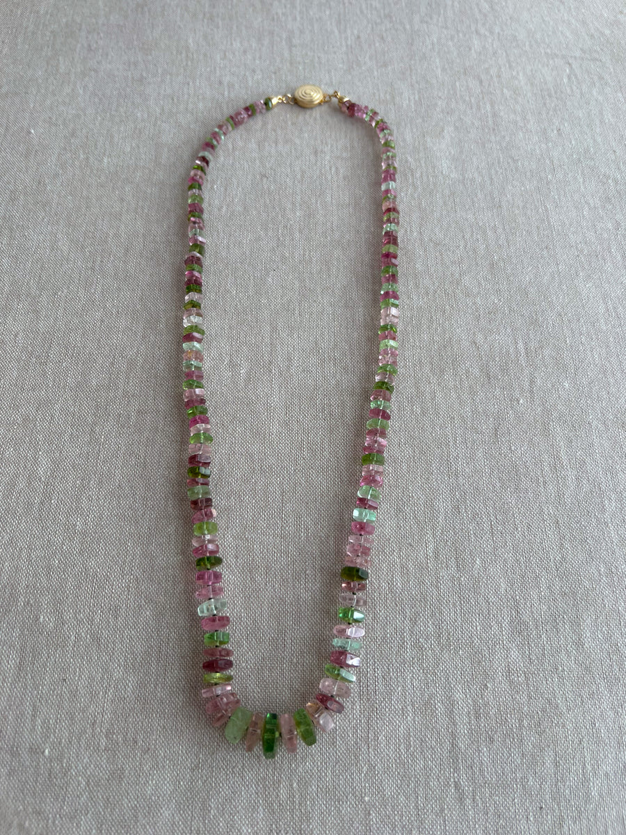 Tourmaline Faceted Bolts Necklace