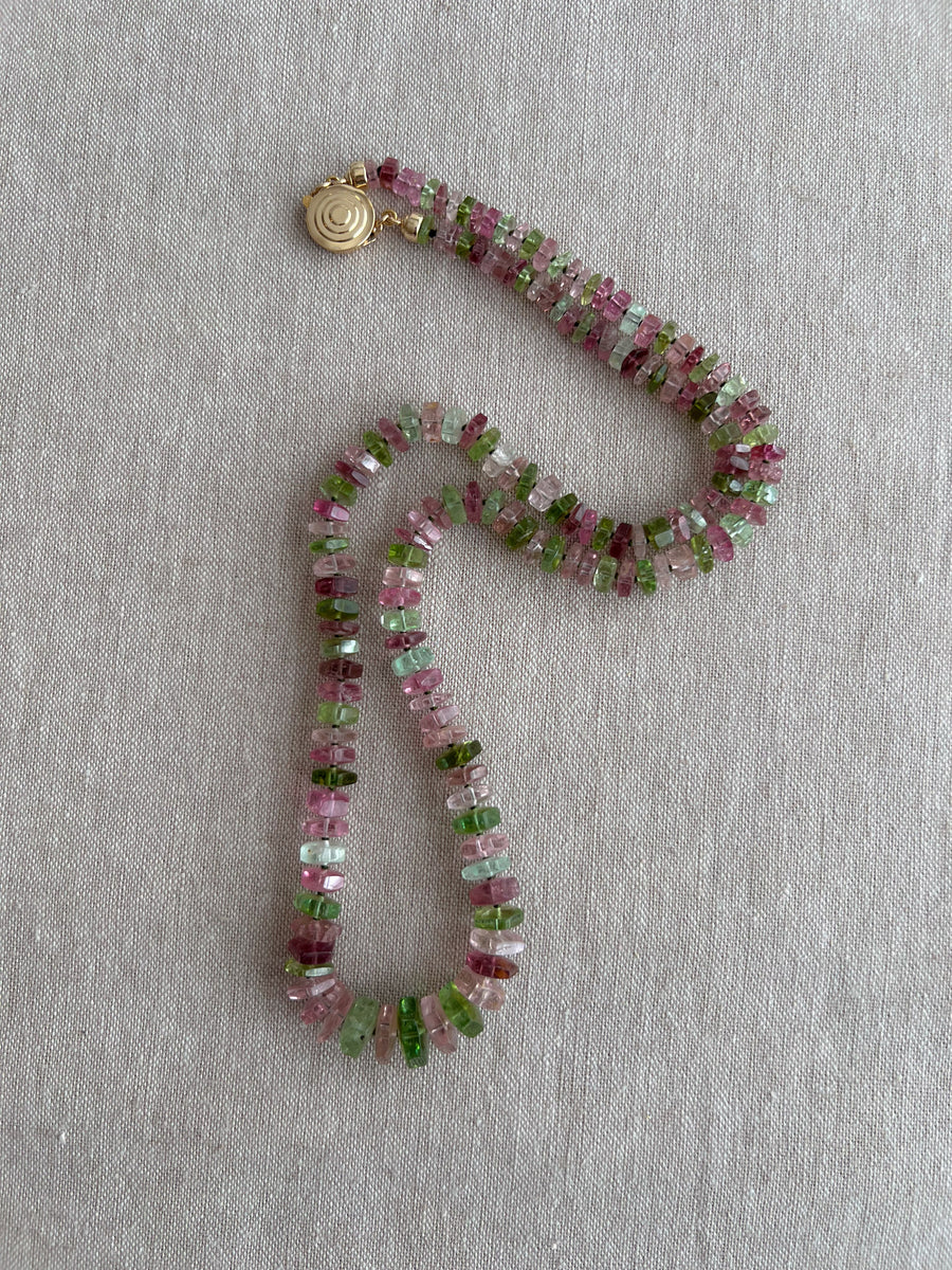 Tourmaline Faceted Bolts Necklace
