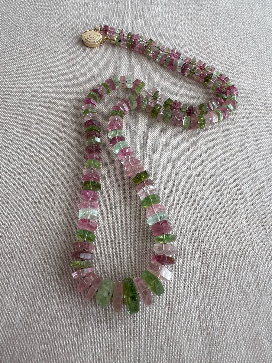 Tourmaline Faceted Bolts Necklace