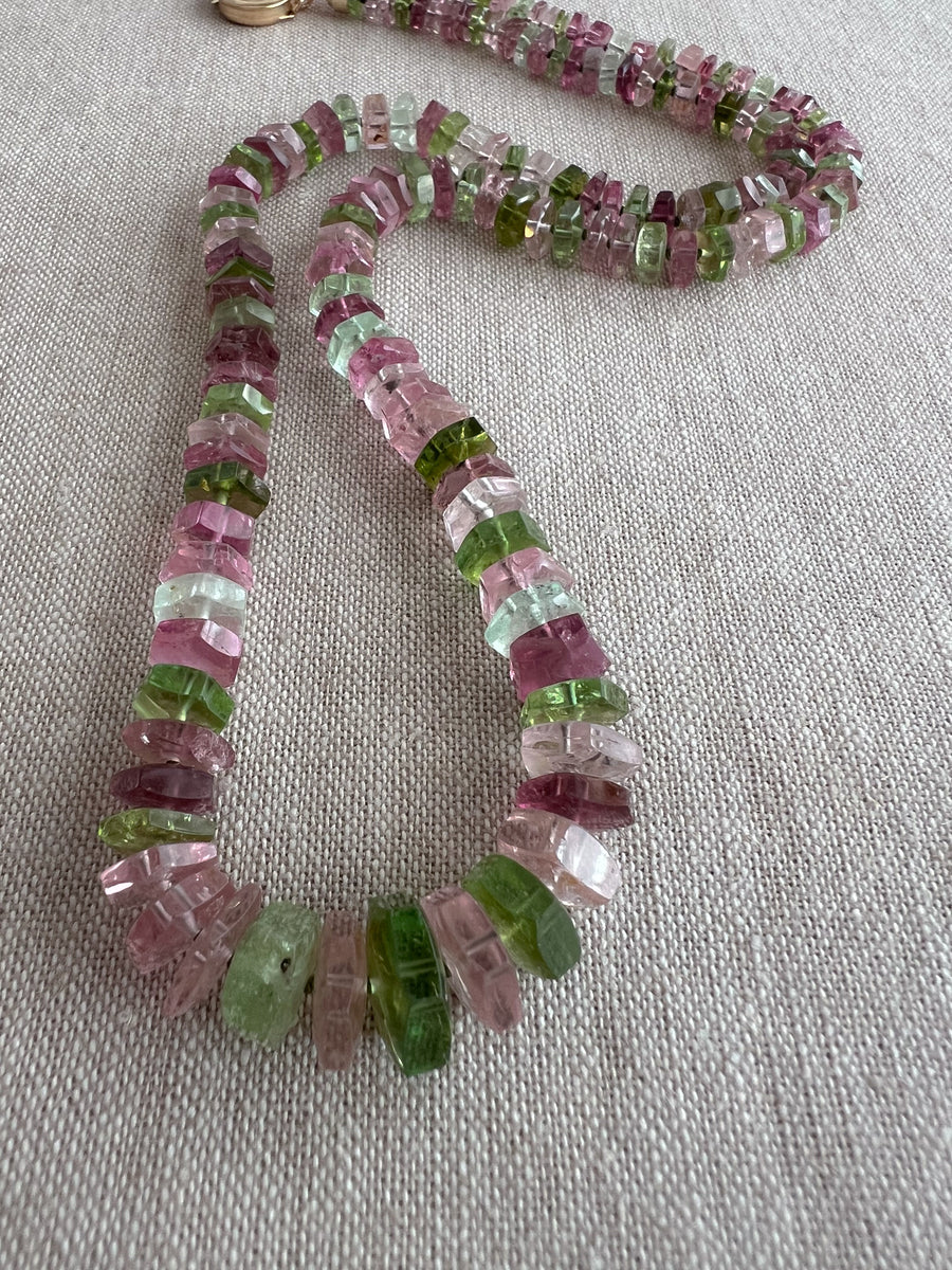 Tourmaline Faceted Bolts Necklace