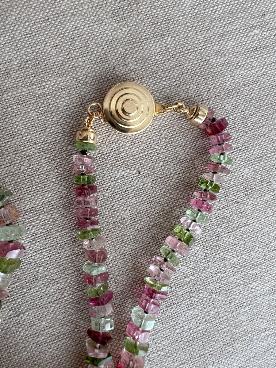 Tourmaline Faceted Bolts Necklace