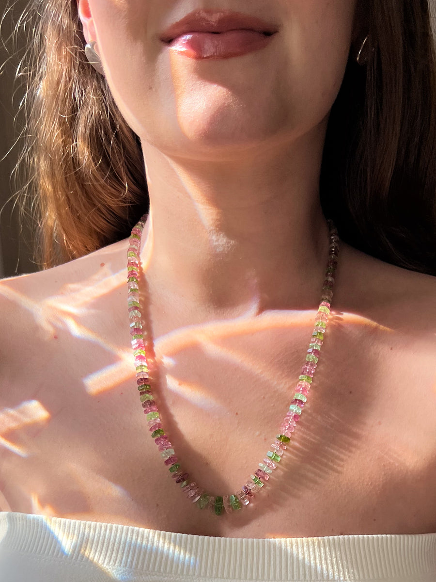 Tourmaline Faceted Bolts Necklace