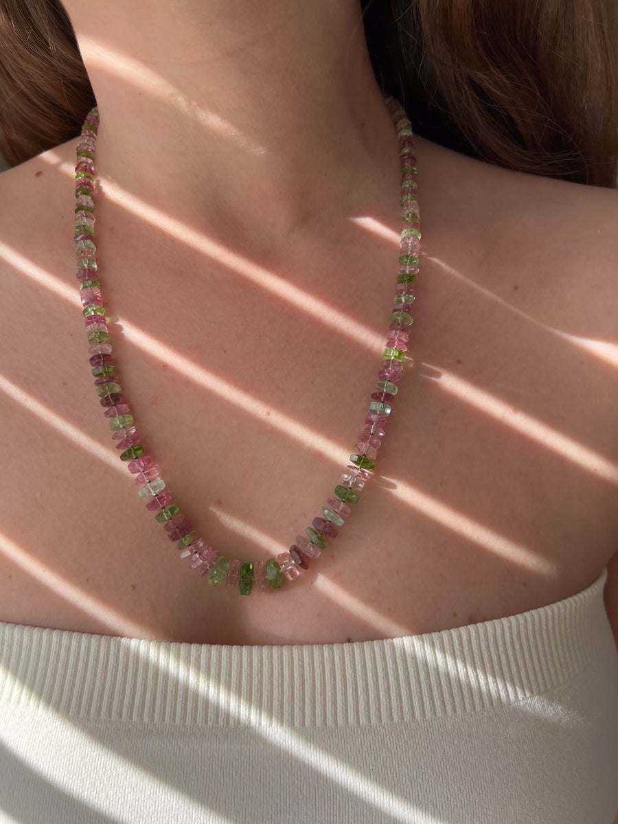 Tourmaline Faceted Bolts Necklace