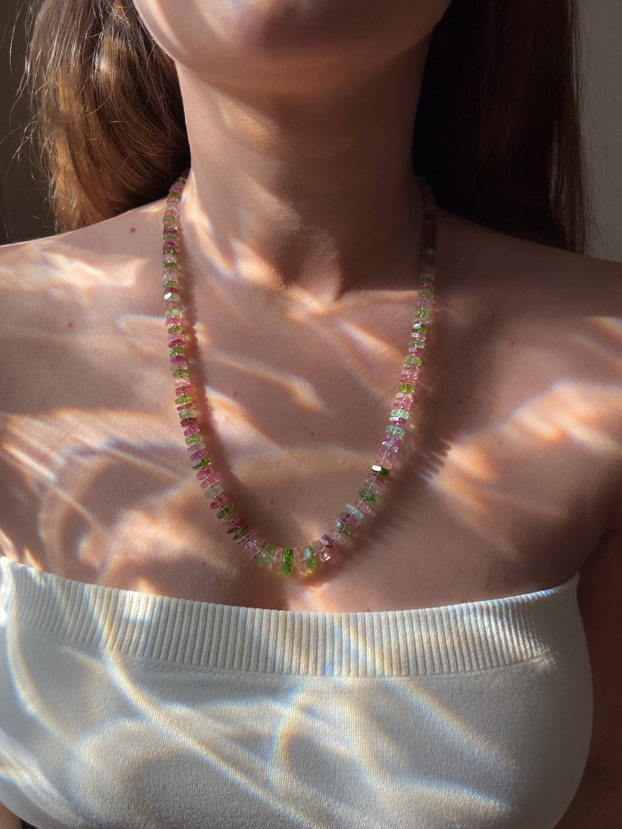 Tourmaline Faceted Bolts Necklace
