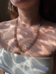 Tourmaline Faceted Bolts Necklace