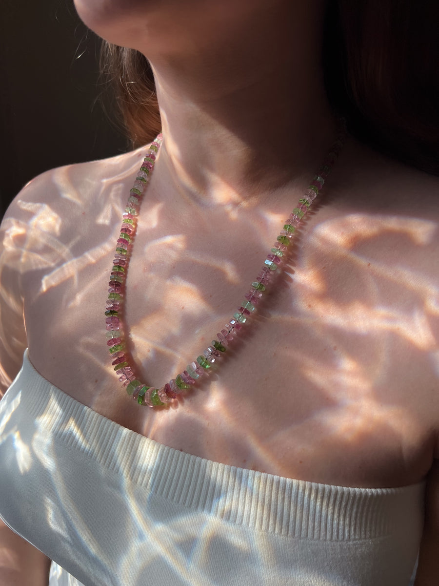 Tourmaline Faceted Bolts Necklace