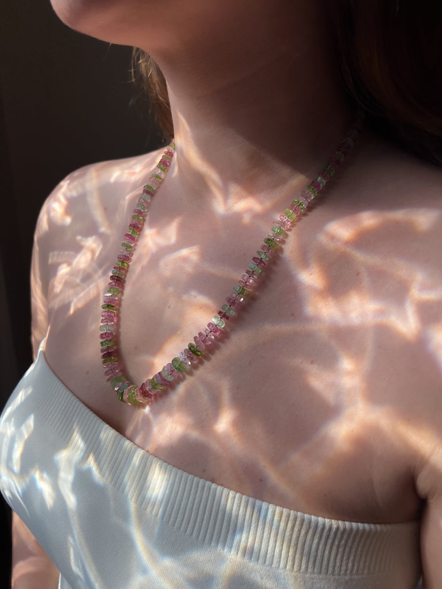 Tourmaline Faceted Bolts Necklace