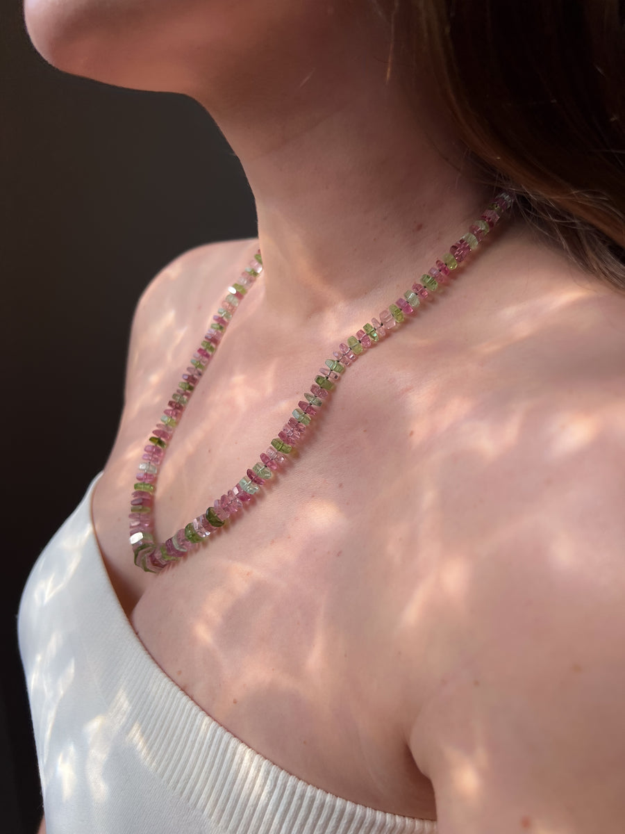 Tourmaline Faceted Bolts Necklace