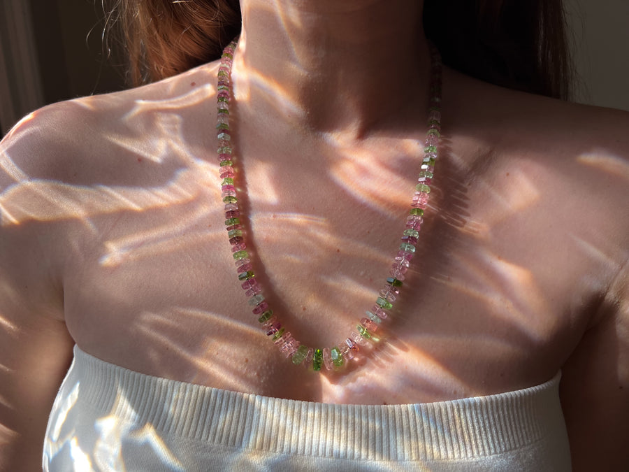 Tourmaline Faceted Bolts Necklace