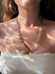 Tourmaline Faceted Bolts Necklace